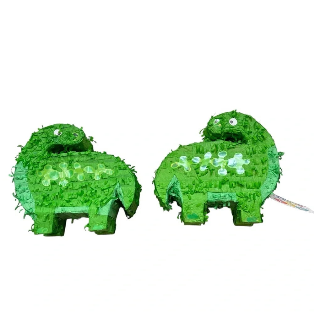 Brand new with Tags Lot of Two‎ Miniature Green Dinosaur Piñatas